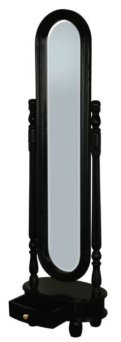 Sierra 1 Drawer Oval Mirror Stand (Black)