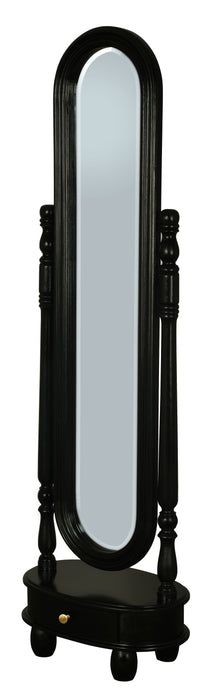 Sierra 1 Drawer Oval Mirror Stand (Black)