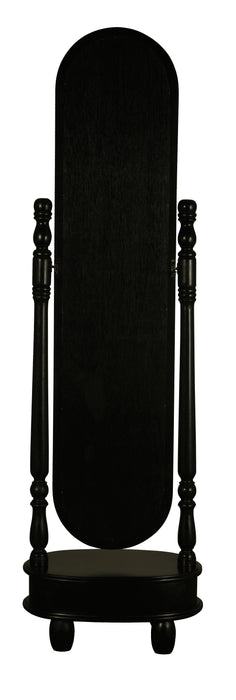 Sierra 1 Drawer Oval Mirror Stand (Black)