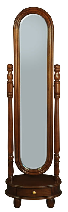 Sierra 1 Drawer Oval Mirror Stand (Mahogany)