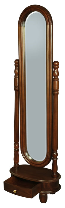 Sierra 1 Drawer Oval Mirror Stand (Mahogany)