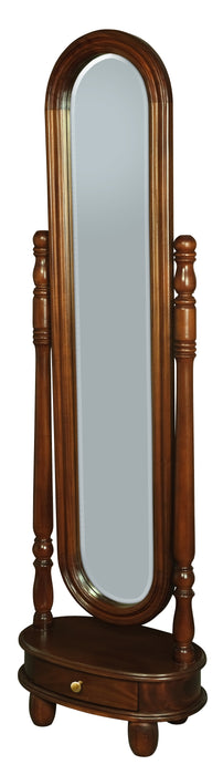 Sierra 1 Drawer Oval Mirror Stand (Mahogany)