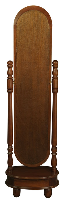 Sierra 1 Drawer Oval Mirror Stand (Mahogany)