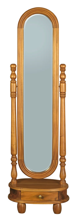 Sierra 1 Drawer Oval Mirror Stand (Caramel)