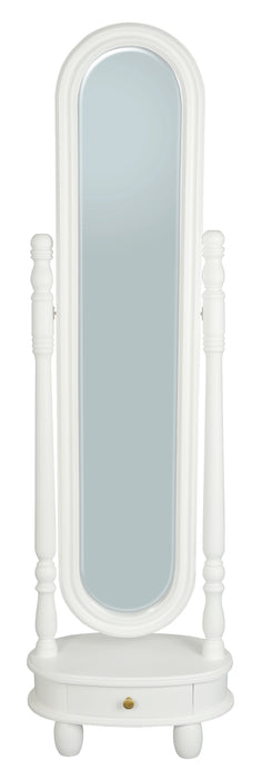 Sierra 1 Drawer Oval Mirror Stand (White)