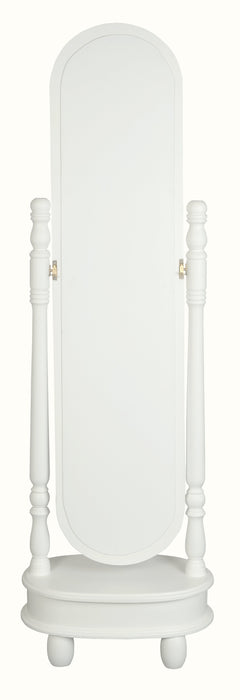 Sierra 1 Drawer Oval Mirror Stand (White)