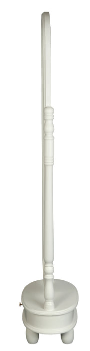 Sierra 1 Drawer Oval Mirror Stand (White)