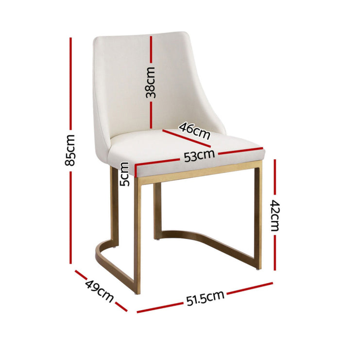 Artiss Dining Chairs Set of 4 Linen Fabric Frame Beige