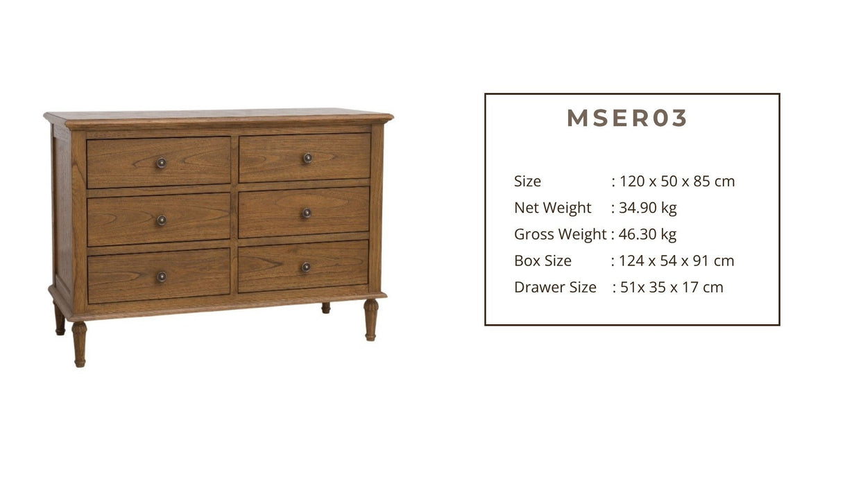 Serenity 6 Drawer Wide Lowboy