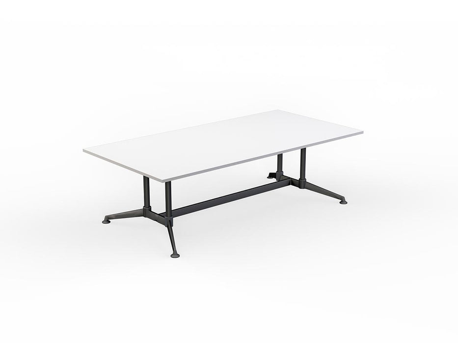 OLG Modulus All Black Twin Post Collar leg Meeting Table