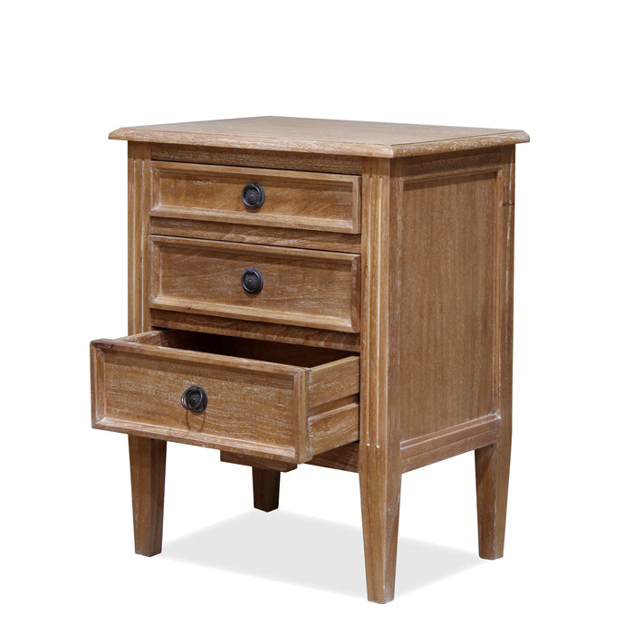 Hamptons Bedside Cabinet - Weathered Oak