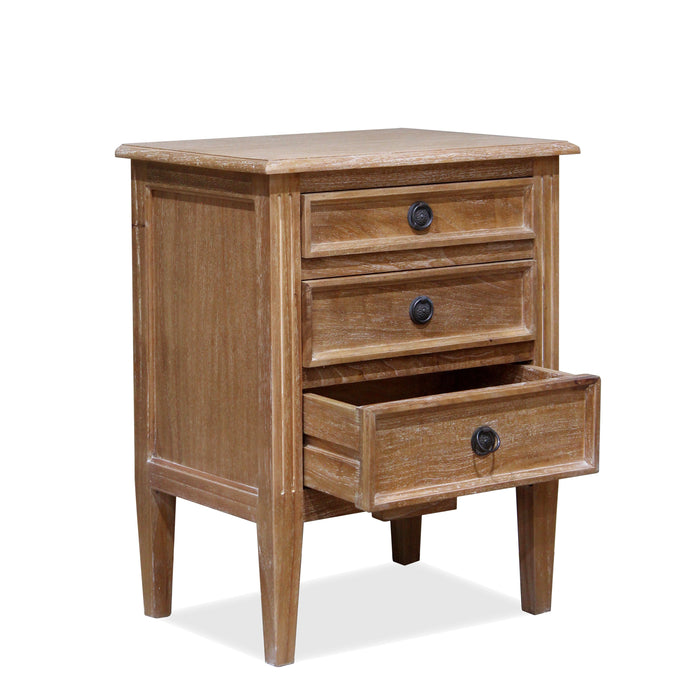 Hamptons Bedside Cabinet - Weathered Oak