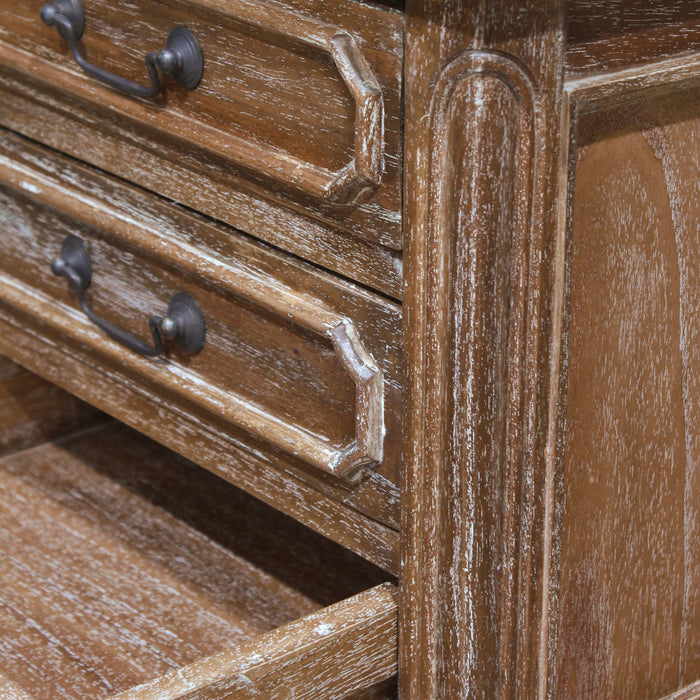 Classic Provence French Bedside - Weathered Oak