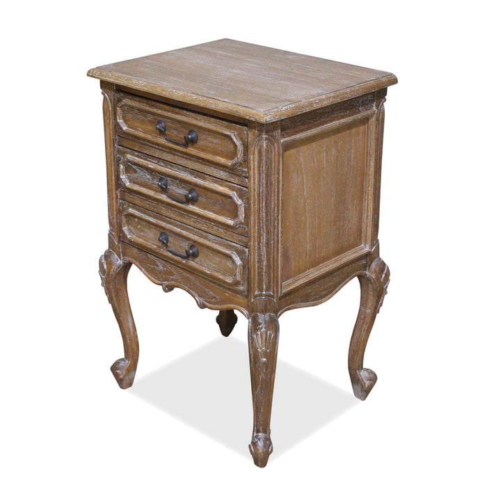 Classic Provence French Bedside - Weathered Oak