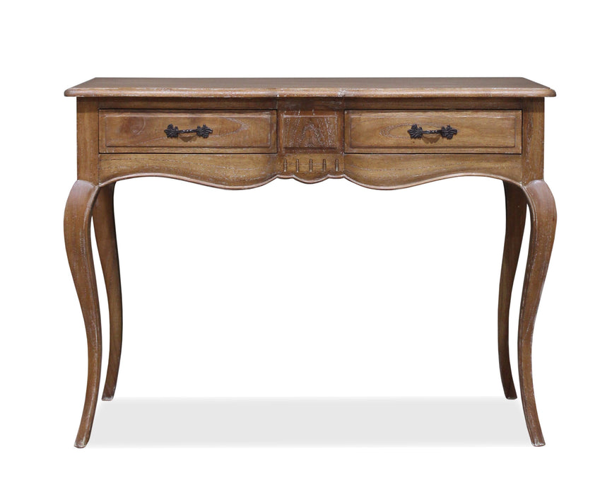 2 Drawer Provincial Hall Table - Weathered Oak