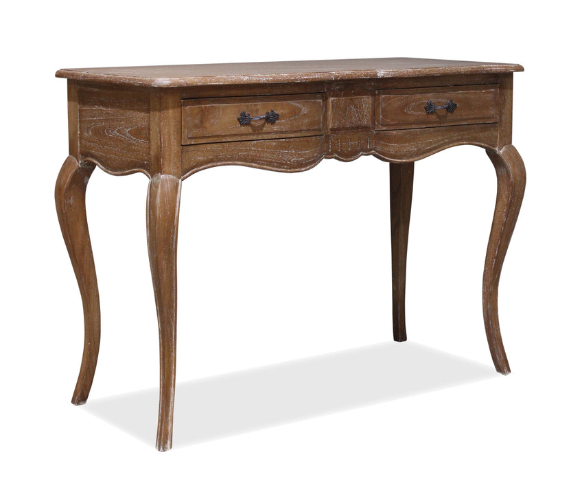 2 Drawer Provincial Hall Table - Weathered Oak