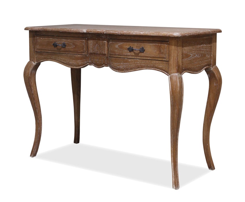 2 Drawer Provincial Hall Table - Weathered Oak
