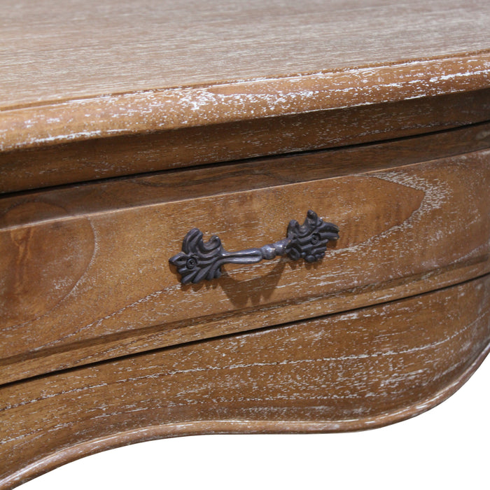 2 Drawer Provincial Hall Table - Weathered Oak