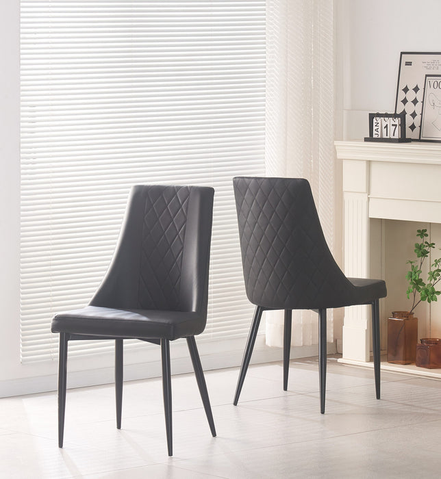 Magnus Chair Black Faux Leather Upholstery