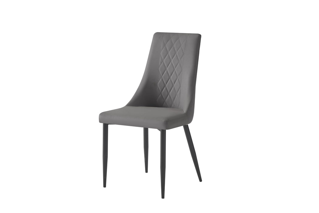 Magnus Chair Grey Faux Leather Upholstery
