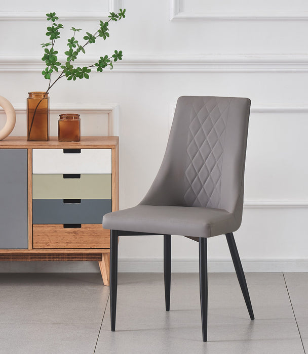 Magnus Chair Grey Faux Leather Upholstery