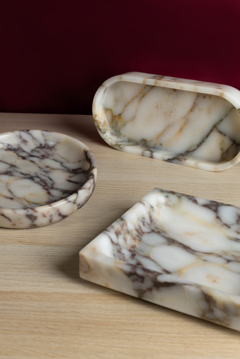 Pietra Round Marble Tray - Calacatta Viola