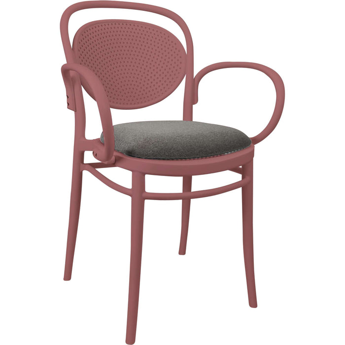 Siesta Marcel XL Arm Chair - Marsala with Taupe Fabric Cushion