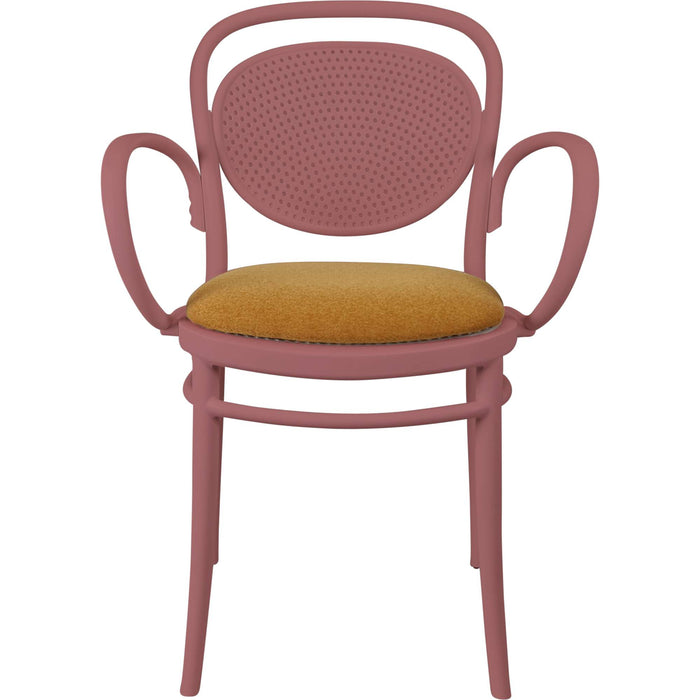 Siesta Marcel XL Arm Chair - Marsala with Orange Fabric Cushion