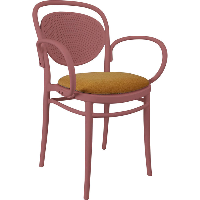 Siesta Marcel XL Arm Chair - Marsala with Orange Fabric Cushion