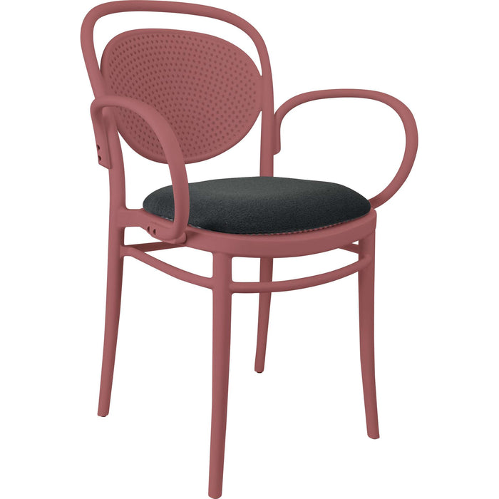Siesta Marcel XL Arm Chair - Marsala with Anthracite Fabric Cushion