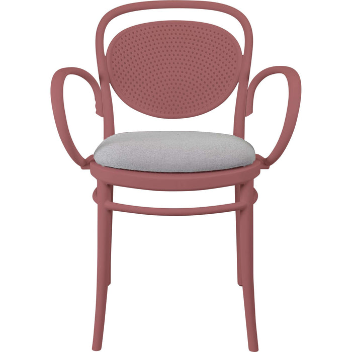 Siesta Marcel XL Arm Chair - Marsala with Light Grey Fabric Cushion