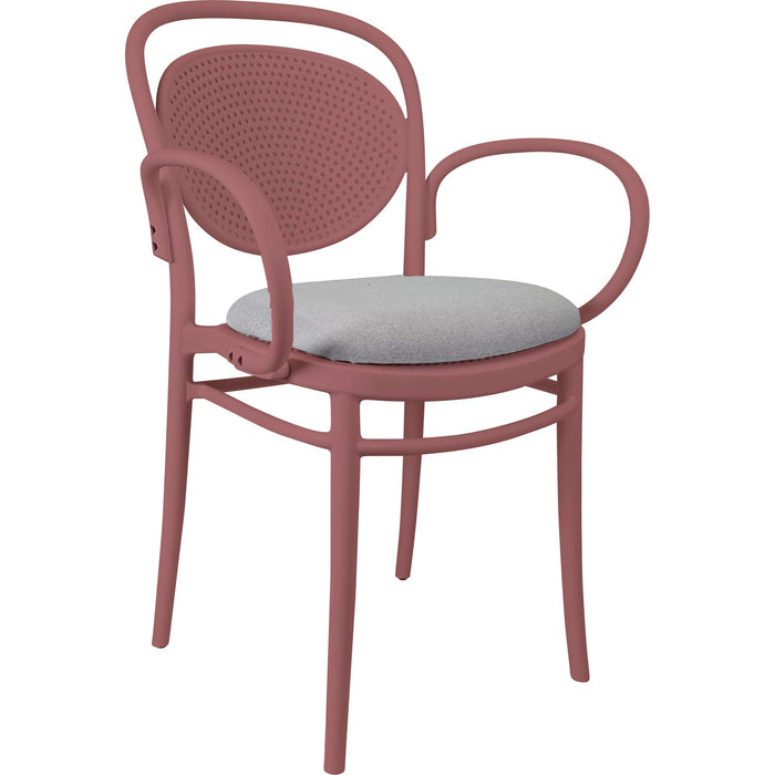 Siesta Marcel XL Arm Chair - Marsala with Light Grey Fabric Cushion