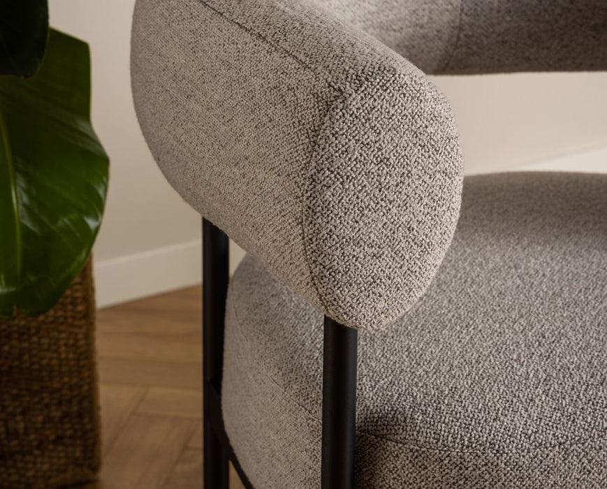 Marlowe Occasional Chair - Black Legs - Oyster Grey Fabric