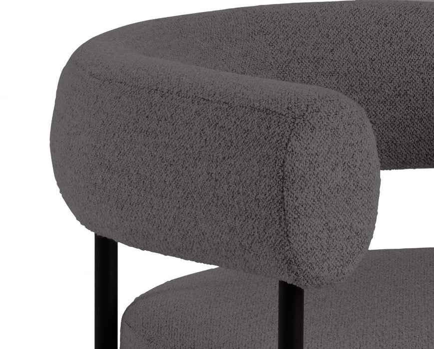 Marlowe Occasional Chair - Black Legs - Stone Grey Fabric