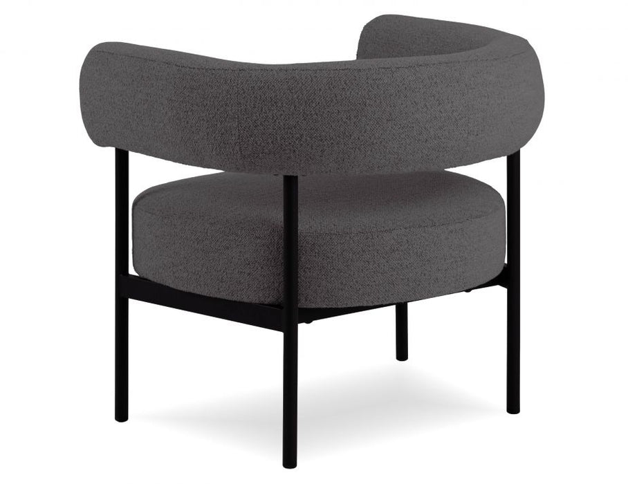 Marlowe Occasional Chair - Black Legs - Stone Grey Fabric