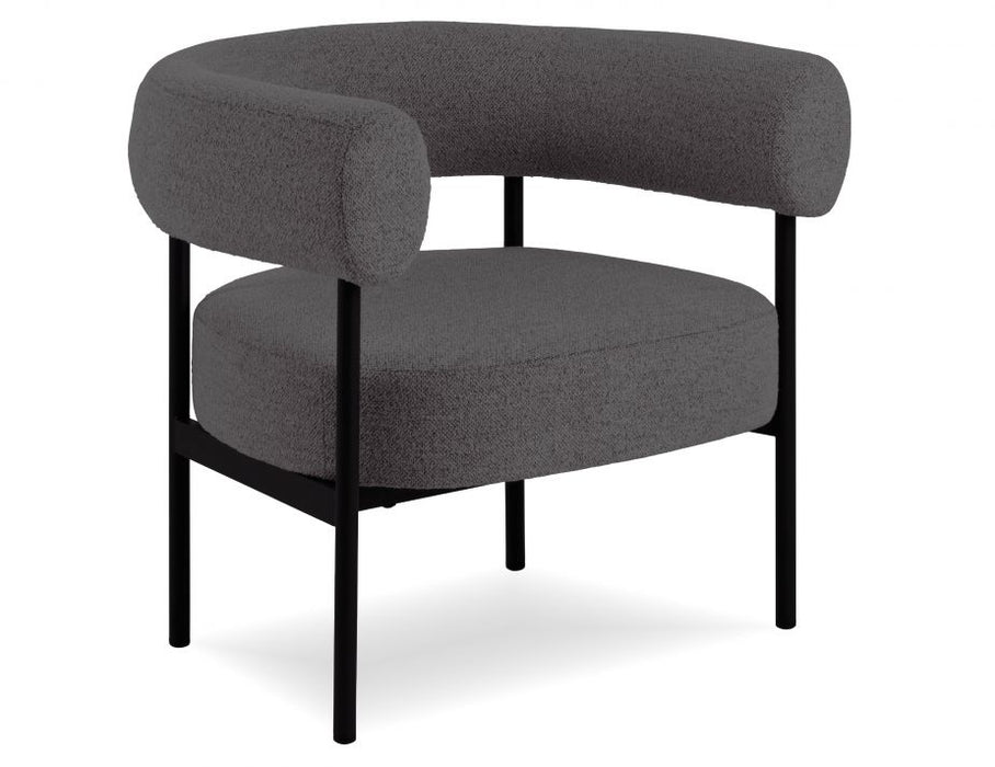 Marlowe Occasional Chair - Black Legs - Stone Grey Fabric