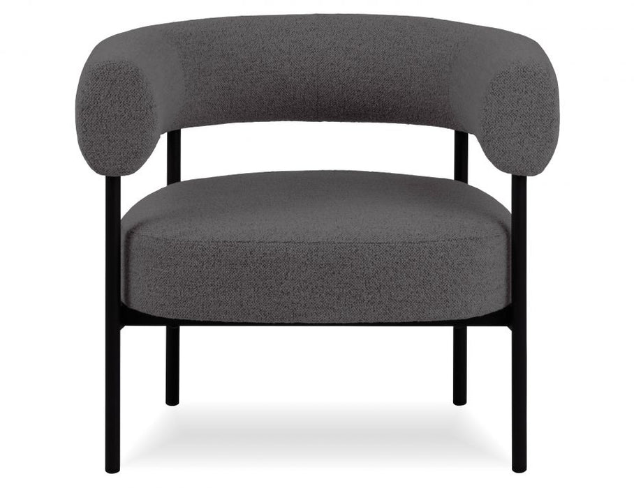 Marlowe Occasional Chair - Black Legs - Stone Grey Fabric