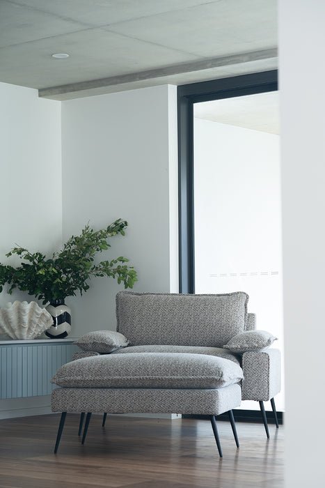 Marly Footstool - Mottled Taupe