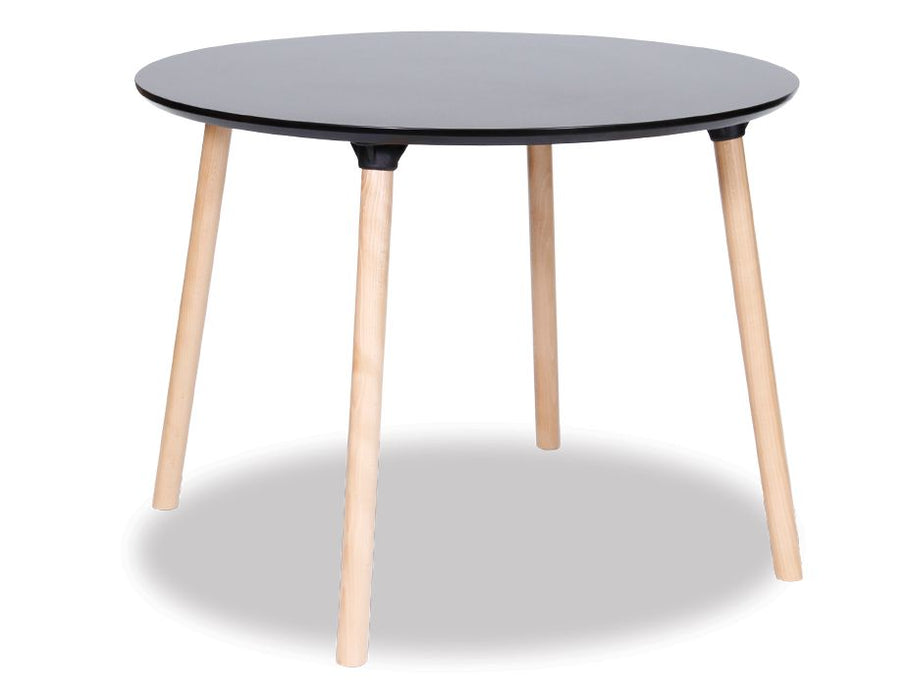 Massa Table - Round 100cm - Natural Legs - Black Top