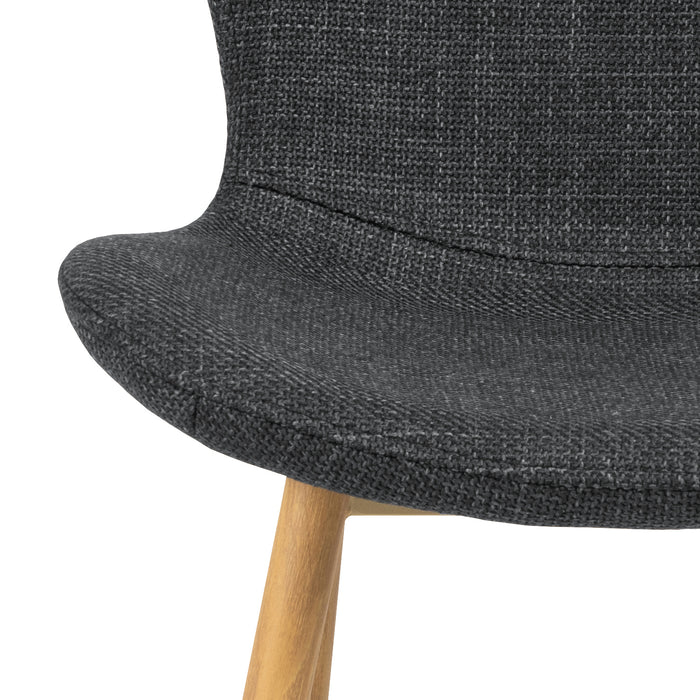 Maya Chair #19 Charcoal Fabric/Oak Foil Steel Legs
