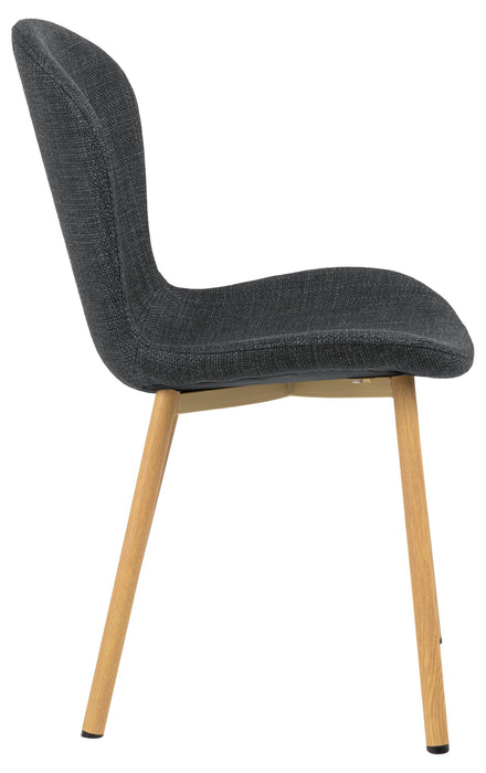 Maya Chair #19 Charcoal Fabric/Oak Foil Steel Legs