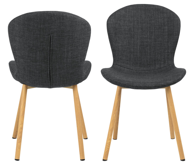 Maya Chair #19 Charcoal Fabric/Oak Foil Steel Legs