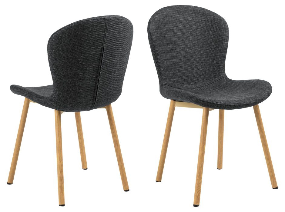 Maya Chair #19 Charcoal Fabric/Oak Foil Steel Legs