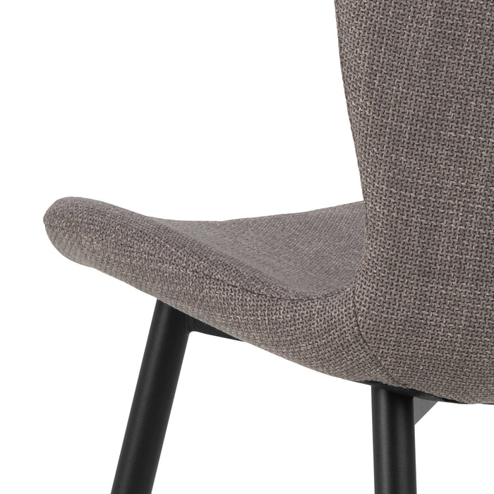 Maya Chair #34 Grey Fabric/Black Powdercoated Steel Legs