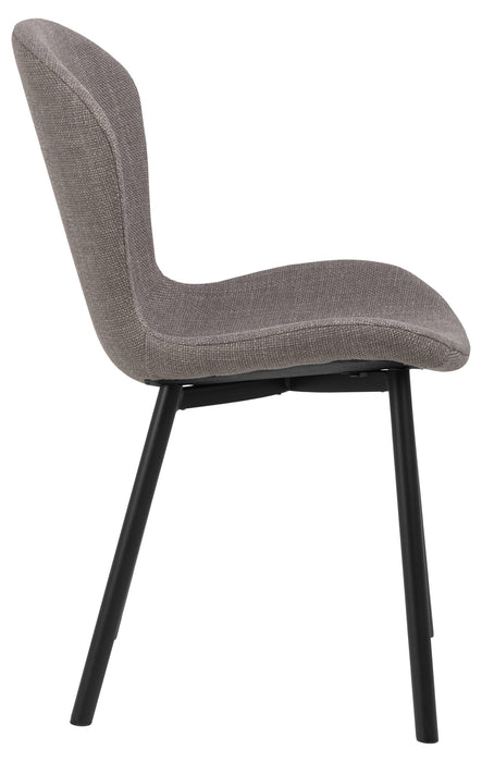 Maya Chair #34 Grey Fabric/Black Powdercoated Steel Legs