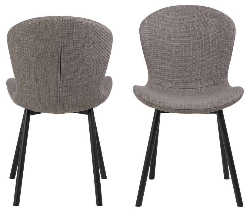 Maya Chair #34 Grey Fabric/Black Powdercoated Steel Legs