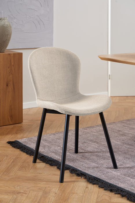 Maya Chair #24 Ivory Fabric/Black Powdercoated Steel Legs