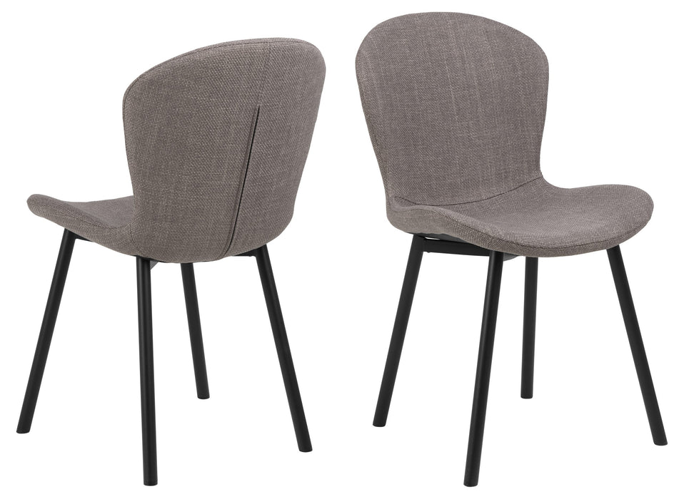 Maya Chair #34 Grey Fabric/Black Powdercoated Steel Legs