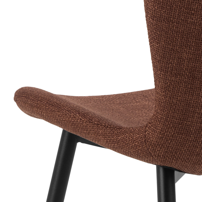 Maya Chair #44 Russet Fabric/Black Powdercoated Steel Legs