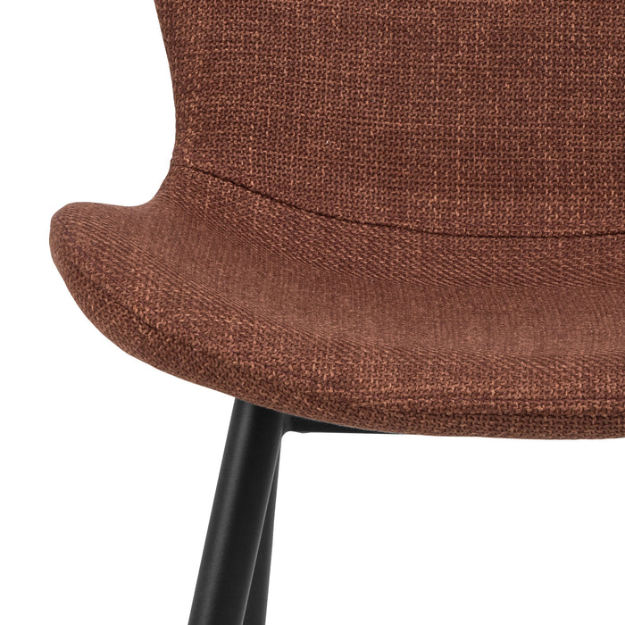 Maya Chair #44 Russet Fabric/Black Powdercoated Steel Legs